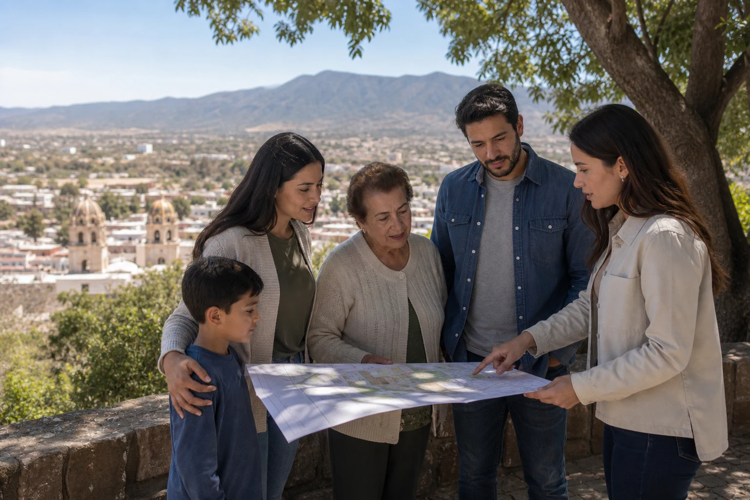 Familia y urbanista observan el crecimiento de la ciudad de Durango.