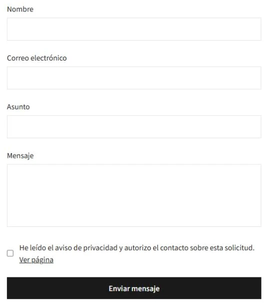 Modulo pubblico CIRSA vuoto con nome, email, oggetto, messaggio e consenso al contatto.